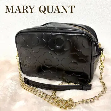 MARY QUANT 데이지 엠보 체인 숄더백 마리크와 블랙