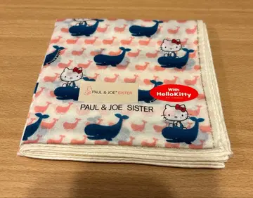 레어 미사용 산리오 x 폴앤조 키티 손수건 고래 핑크