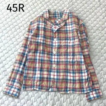 45R 포티 파이브 알 인도 보리 평직 908 셔츠 자켓 체크