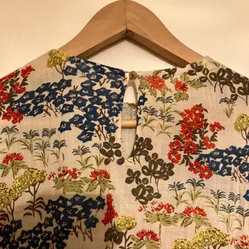 45rpm 고급 미들 거즈 칠초 프린트 원피스