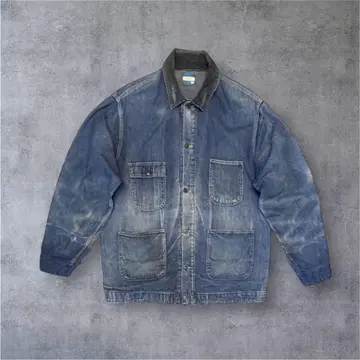 70'S 시어스 데님 커버올 인디고 USA 빅 사이즈