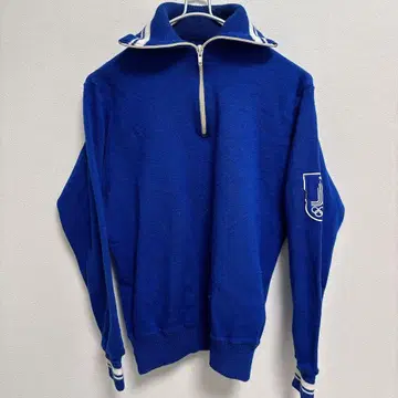 긴팔 스웨터 [ M ] 올림픽 로고 블루 지퍼 하이넥 파랑