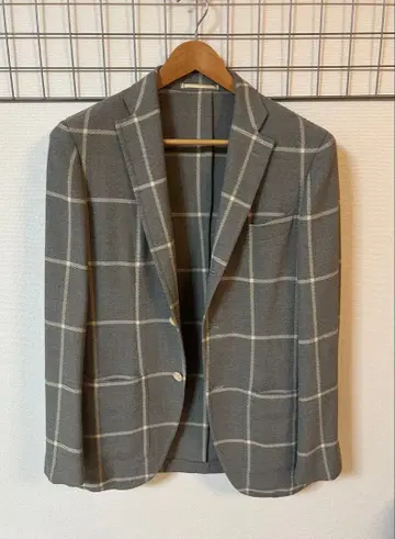 링자켓 46 그레이 체크 무늬 테일러드 자켓