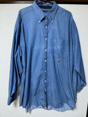 타미힐피거 남성용 데님 셔츠 2XL 오버 사이즈