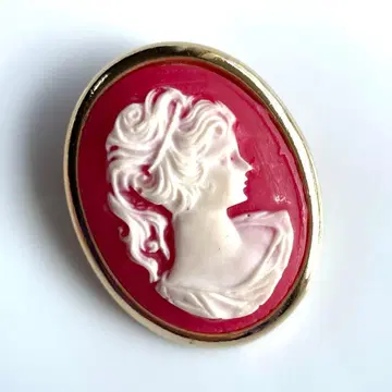 빈티지 핑크 카메오 브로치 앤티크