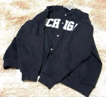 [ 시그널 ] SIGNAL 면 영문 로고 바시티 자켓 M 블랙