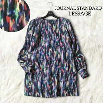 새상품급 저널 스탠다드 레사주 올 패턴 블라우스 상의 긴팔 컬러풀