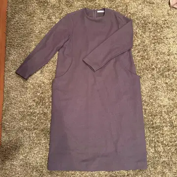 새상품급 evam eva 그레이 긴팔 무릎 기장 원피스 포켓 부착