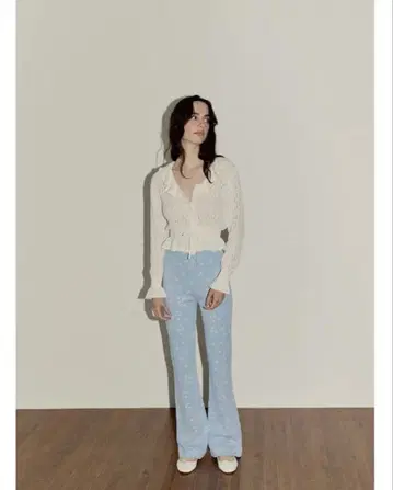 verybrain Flower jacquard 플레어 팬츠