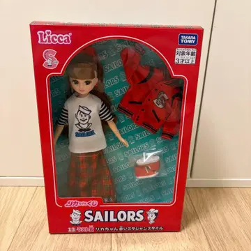 리카짱 복권 x 세일러즈 라스트 원상 리카짱 빨간색 바시티 자켓 스타일