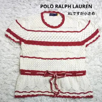 [여성용] 폴로 랄프로렌 코튼 페플럼 손뜨개질풍 반팔 니트