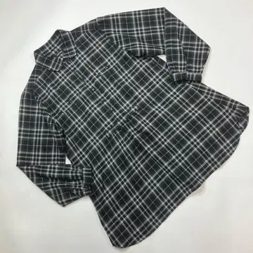핑크하우스 블랙 계열 체크 플란넬 셔츠