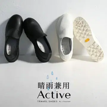 Active by chausser 통굽 컴포트 슈즈 방수 가죽 화이트