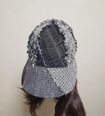 패치워크 데님 캡. Sashiko.