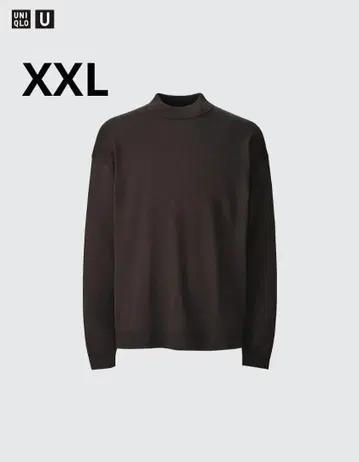 유니클로U 메리노 블렌드 모크넥 스웨터 XXL 다크 브라운