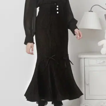 디어마이러브 지뢰계 롱 머메이드 스커트 레이스