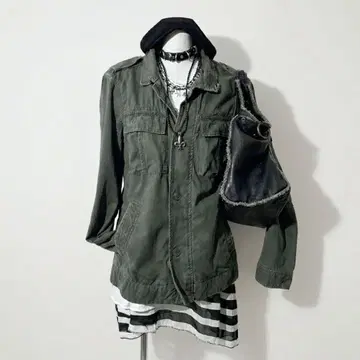 y2k 밀리터리 자켓 카키 그런지 헤이세이 grunge 00s