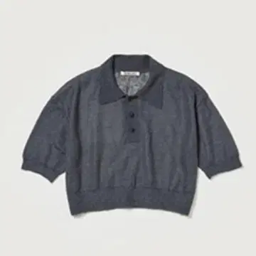 오라리 니트 모헤어 폴로 그레이 셔츠 시어 상의 여성용