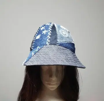 패치워크 데님 캡. Sashiko.