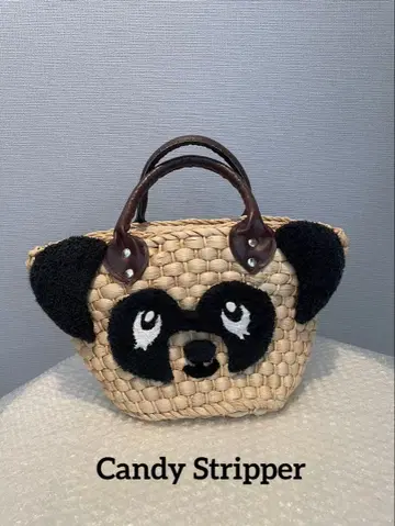 Candy Stripper 팬더 디자인 바스켓백