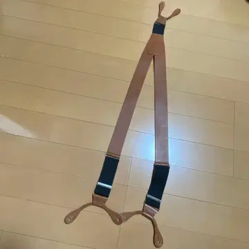 레어 상품! EVISU 가죽 서스펜더 브라운 올드 에비수 데님