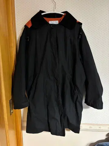 1LDK MY 후드 부착 나일론 자켓 블랙/오렌지