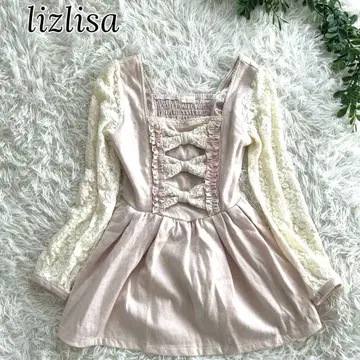 리즈리사 트리플 리본 미니 기장 원피스 튜닉 레이스 히메갸루