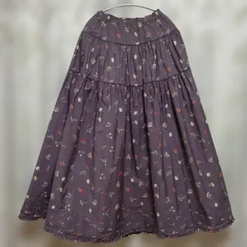 KANEKO ISAO 개더 롱 스커트 탁한 퍼플 보라색 핑크하우스