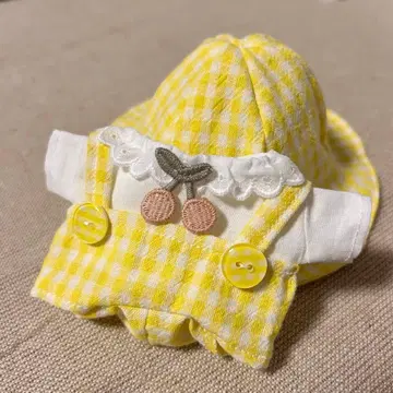 치비누이 하피누이 의류 옐로우 컬러 체크