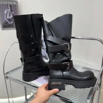 [ 핸드메이드 ] 최상층 소가죽 ( 풀 그레인 ) 엔지니어 부츠