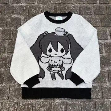 한정판 하츠네 미쿠 시나모롤 자카드 니트