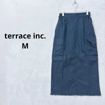 terrace 카고 롱 스커트 허리밴딩 M 린넨 블렌드 J520