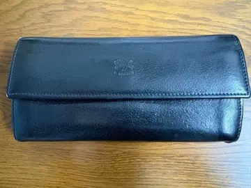 일비종떼 장지갑 플랩 블랙 L자 지퍼 천연 가죽