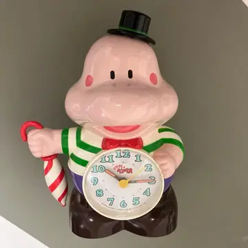 쇼와 레트로 레어 파라솔 헨베에 알람 시계 작동품