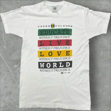 크로스 컬러즈 hiphop 문화 메시지 t셔츠 짧은 기장