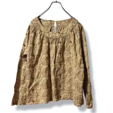 새상품급 체인 스티치 이치앤티크 린넨 블라우스 셔츠 풀오버