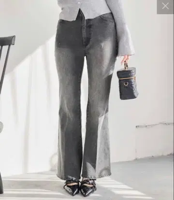 반짝이는 슬림 레그 스트레치 데님