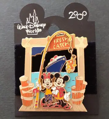 레어! 레트로 WDW 디즈니 크루즈 라인 낚시 핀 배지