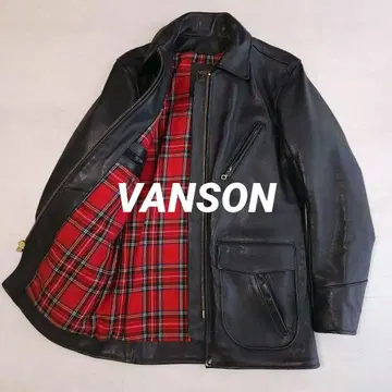 VANSON J 3/4 카 코트 가죽 자켓 가죽 코트 블랙