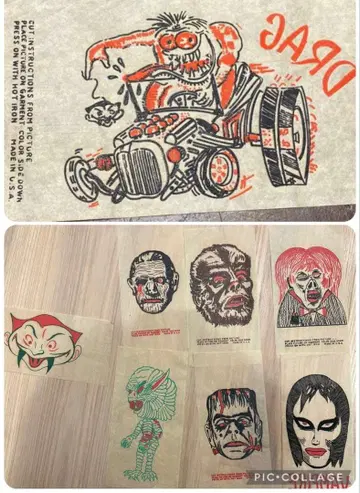 60s 전사 전사 시트 야마다 렌 오모씨 채널 빈티지 세트