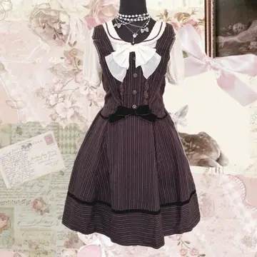 axes femme 레지메 패턴 원피스 점프 스커트 로리타 클래시컬