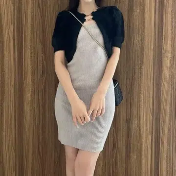 RESEXXY 샤기 앙상블 니트 원피스