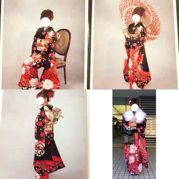 성인식 기모노 후리소데 일식 세트