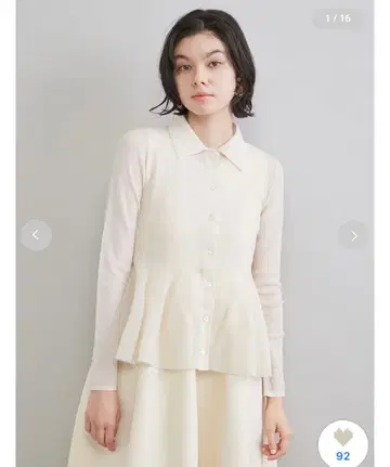 [새상품급] 미라 오웬 앙상블 플럼 시어 폴로 니트 가디건