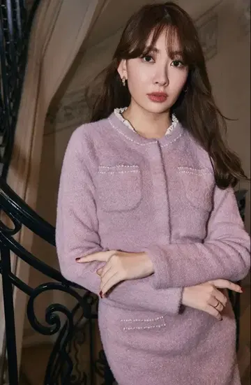 Corinthia Shaggy Knit Set pink M 사이즈