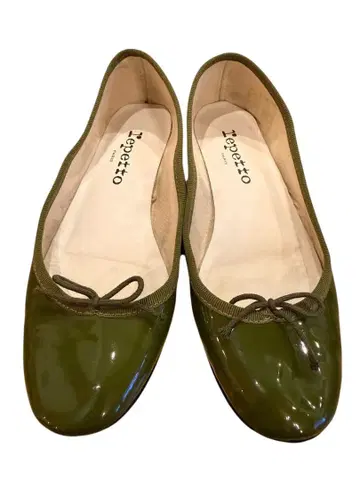 새상품급 Repetto 레페토 발레 슈즈 에나멜 카키 36