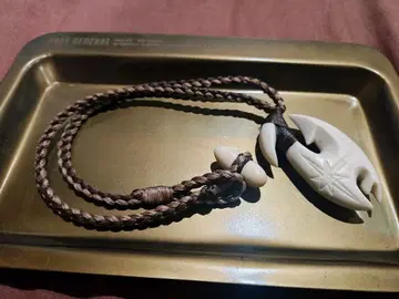 뼈 카빙 고래 이빨 뼈 목걸이 세트 1점