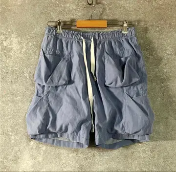 n(n) 넘버나인 하프 팬츠 블루 무지 메쉬 음표