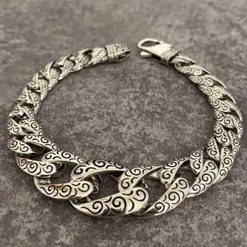 멕시칸 주얼리 실버 925 키헤이 체인 팔찌 빈티지