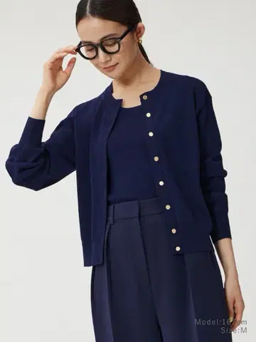 PLST UV컷 레이온 블렌드 메탈 버튼 가디건